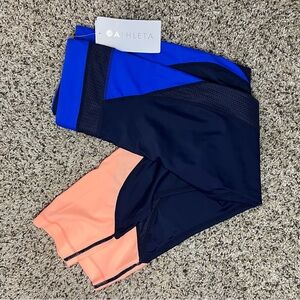 NEW Athleta Blue and Peach Leggings